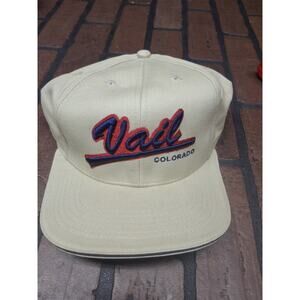 VTG Vail Colorado Hat Cap Adjustable Beige Ski Resort Vacation